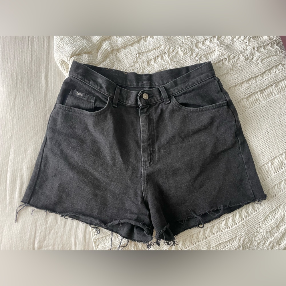 Faded Black Vintage Lee Cut Off Shorts